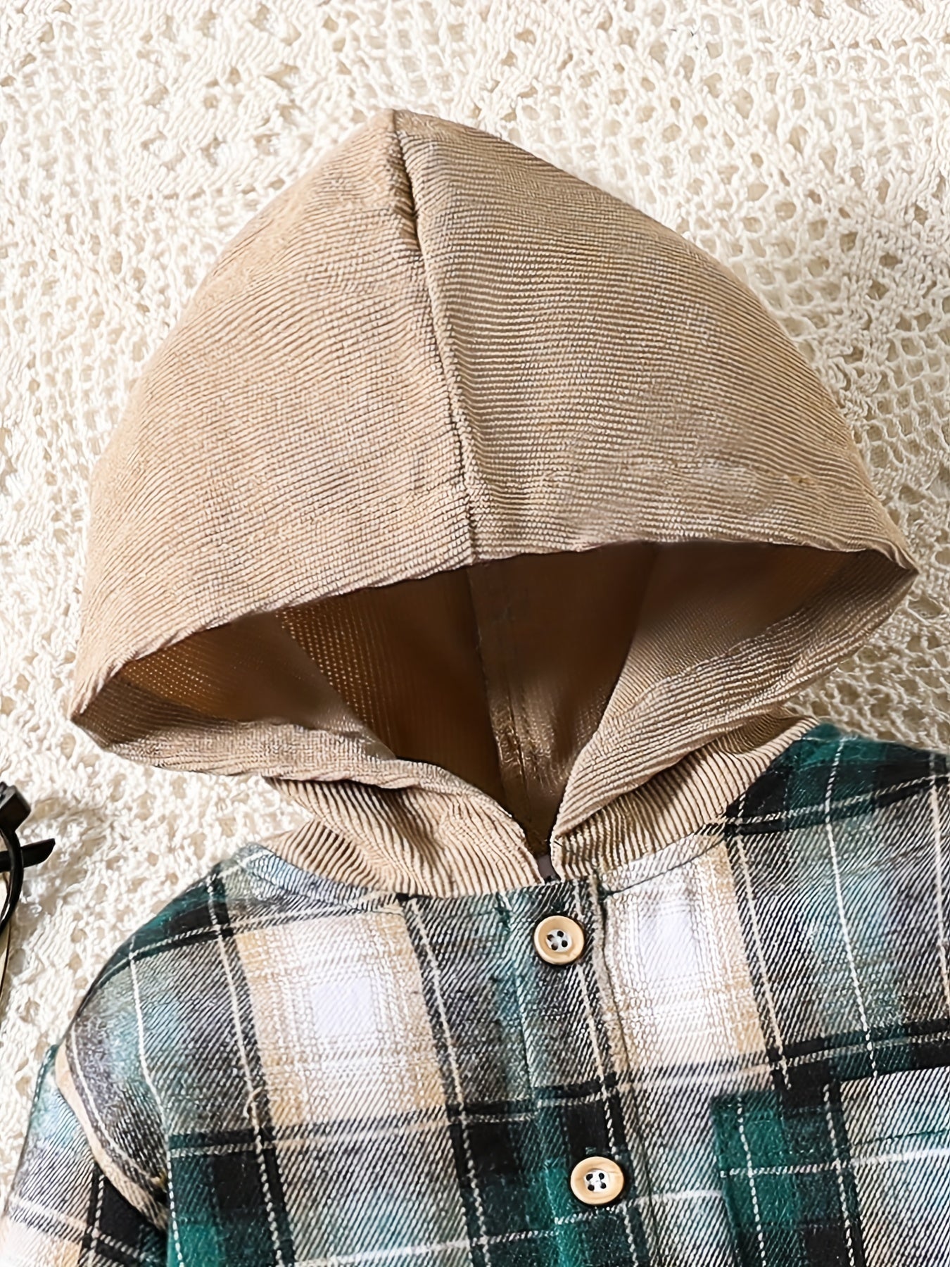 Baby Boys Plaid Hooded Pullover Top Pants Suit