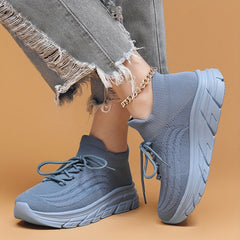 Breathable Mesh Lace-Up Casual Running Shoes