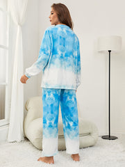Tie Dye Pajama Set Long Sleeve Crew Neck Top & Lounge Pants