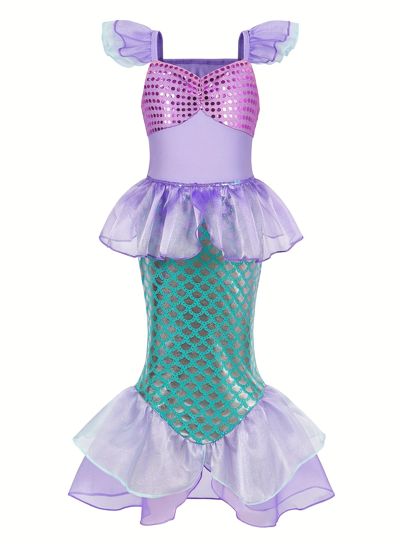 Mermaid Princess Dress With Accessories Set - Fairy Tale Cosplay Costume