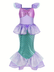 Mermaid Princess Dress With Accessories Set - Fairy Tale Cosplay Costume