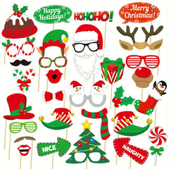 Christmas Photo Props Funny Hat Socks Snowman Antlers Paper Props