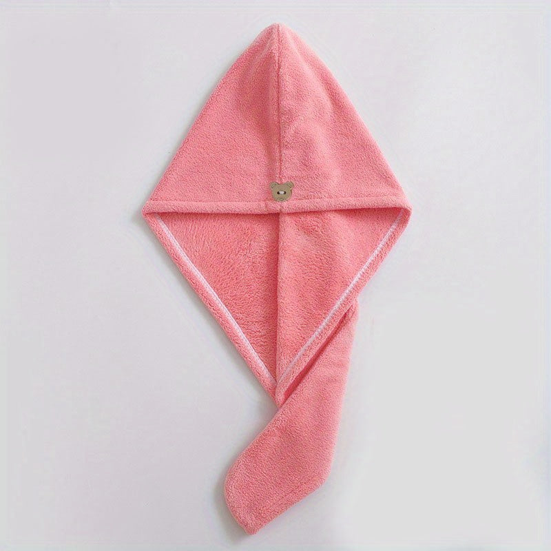 Quick Drying Hair Cap Absorbent Coral Fleece Shower Cap with Thickened Towel