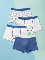 4pcs Toddler Boy's Cotton Boxer Briefs Dinosaurs Print Elastic Waist Shorts