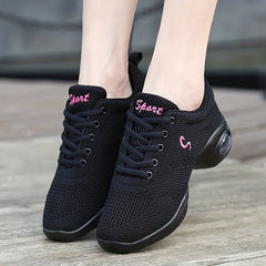 Women's Arch Support Jazz Dance Shoes Lace Up Mesh Sneakers