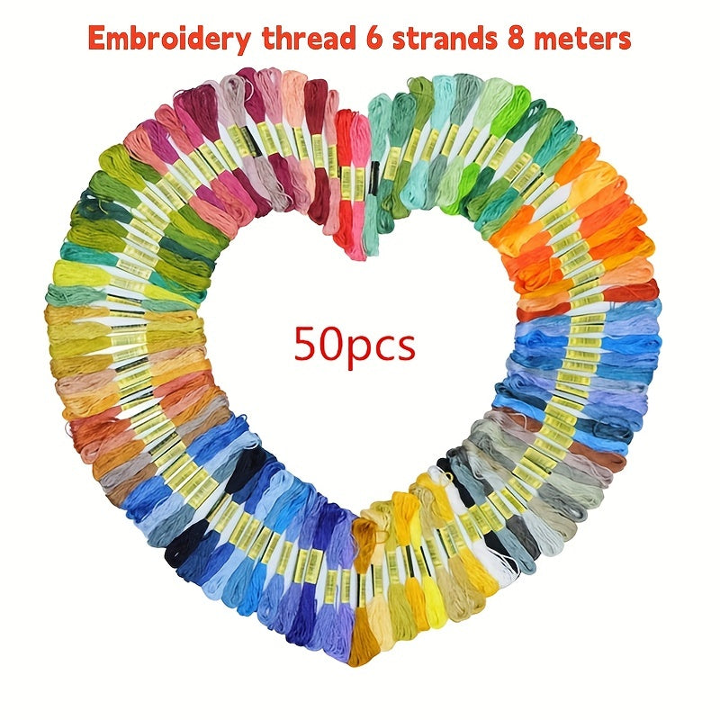 50 Colors Cross Stitch Thread Embroidery Knitting Rope Matching Thread
