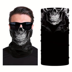 Skull Half Face Mask UV Resistant Neck Cover