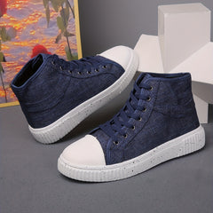 Men's High Top Canvas Skate Shoes Comfy Deodorant Sneakers