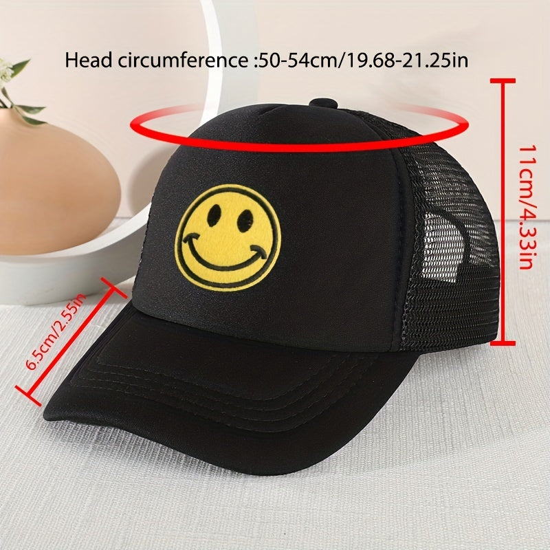 Mesh Paste Happy Face Baseball Cap Sunshade Children's Trucker Hat