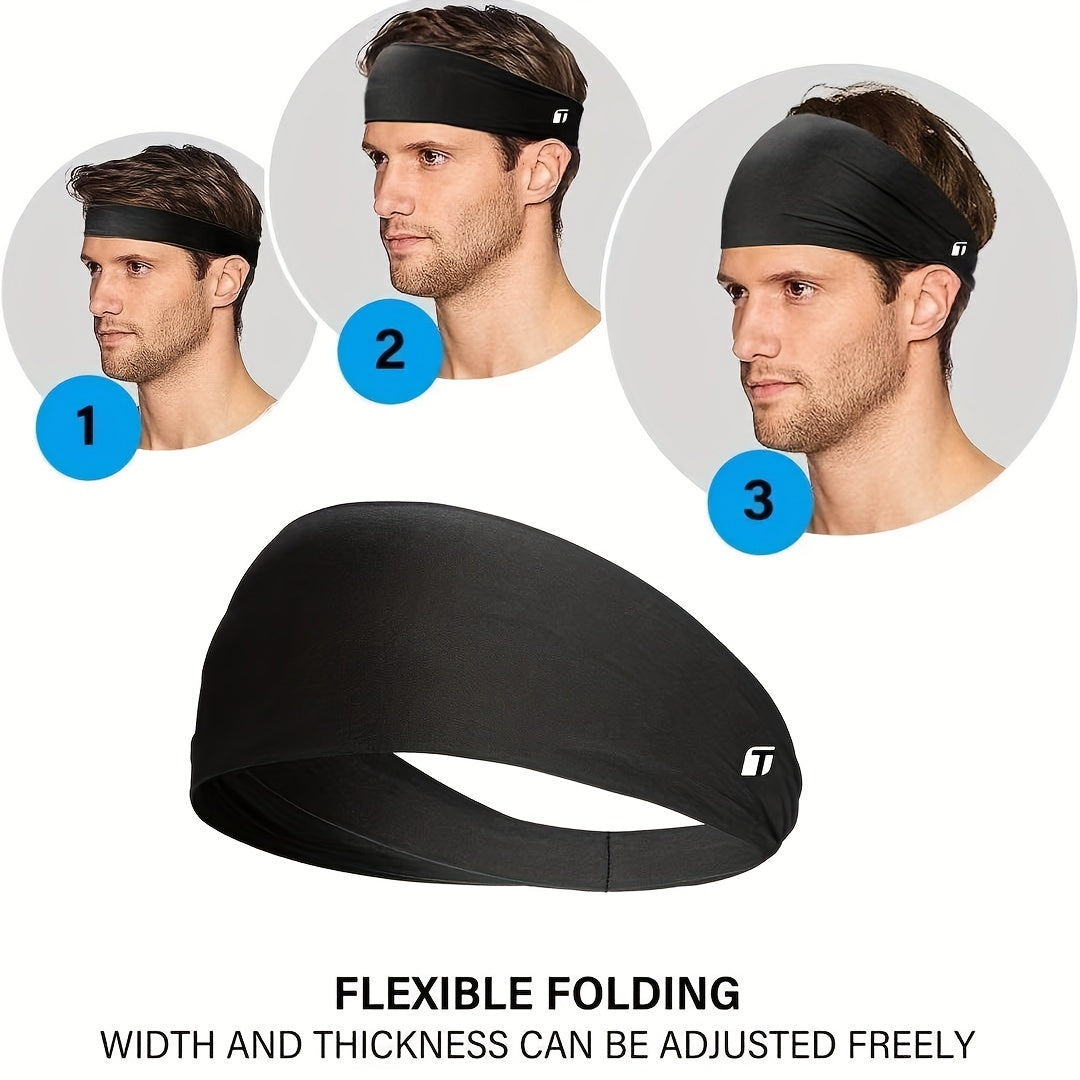 3pcs Outdoor Non Slip Sweatband Set Lightweight Elastic Hairband