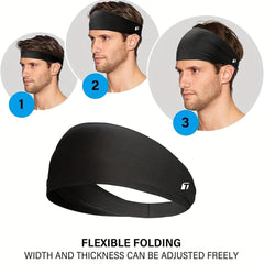3pcs Outdoor Non Slip Sweatband Set Lightweight Elastic Hairband