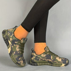 Men's Camo Knit Running Shoes Lightweight Breathable