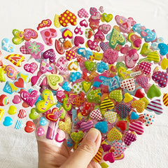 3D Love Heart Shape Stickers for Kids - Pack of 12