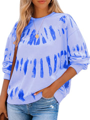 Women's Tie Dye Crew Neck Sweatshirt Long Sleeve