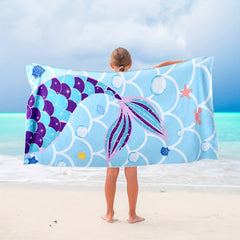 Mermaid Microfibre Beach Towel for Sunny Days