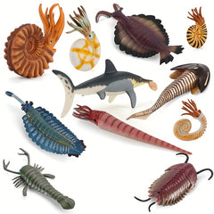 Prehistoric Marine Life Models Set PVC Educational Figurines Fossilized Sea Crea