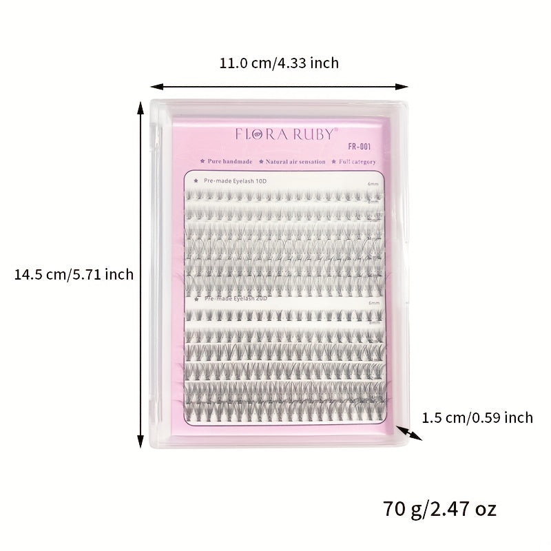 12 Row Grafted Eyelashes Natural 10D 20D Cluster False Eyelashes