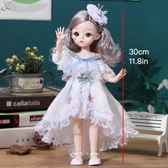 Princess Doll Set with Dress, Hat, Shoes for 1/12 BJD Doll - Gift