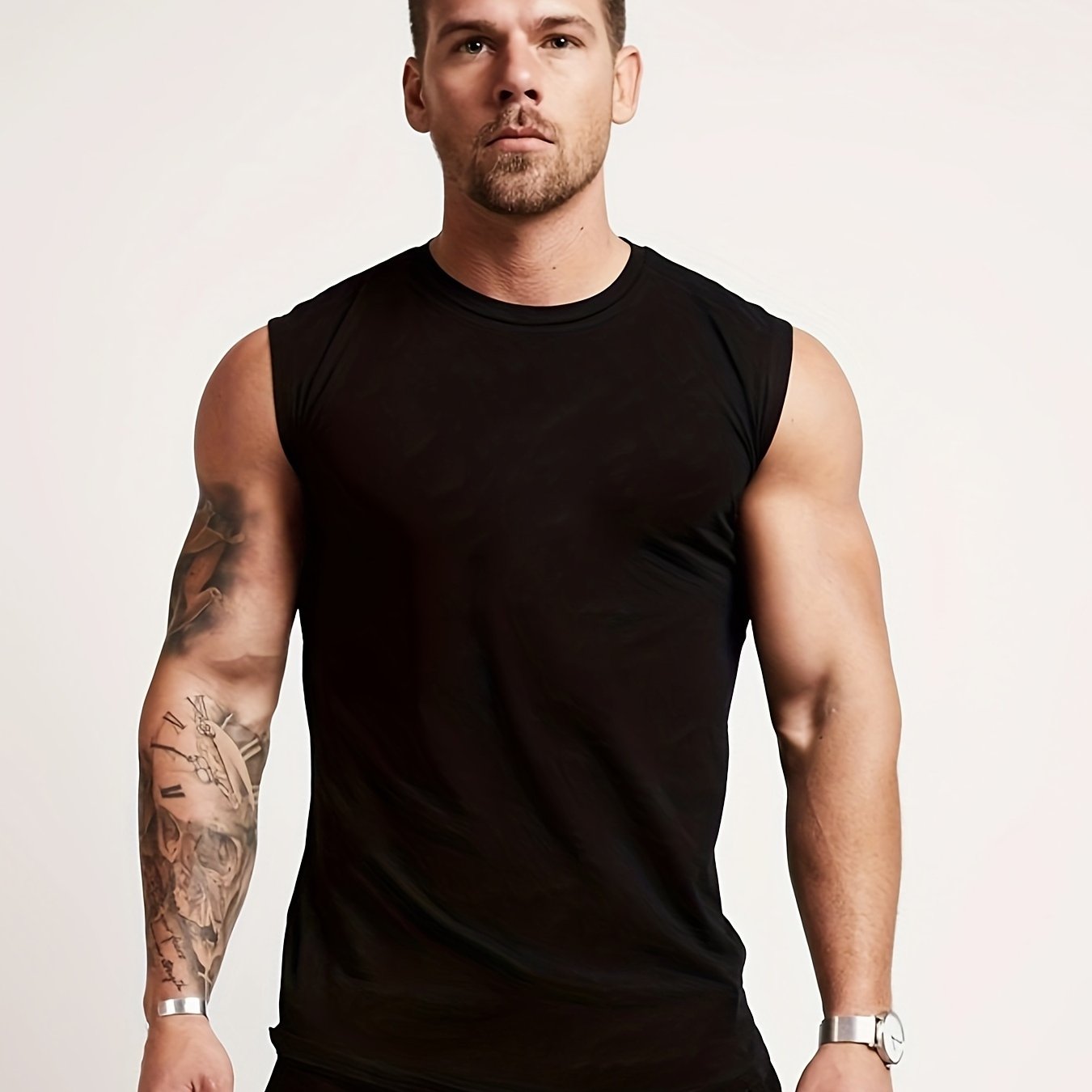 Men's Workout Tanktop Casual Loose Sleeveless Shirt For Gym
