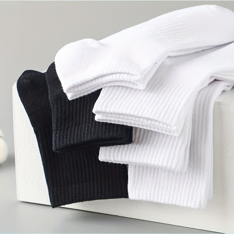 5 Pairs Men's Casual Sports Socks - Sweat Absorption, Odor Resistance