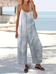 Tie Dye Round Neck Wide Leg Jumpsuit