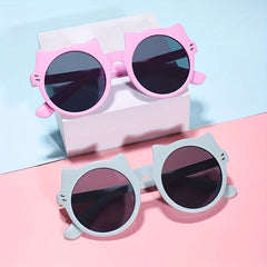 Cat Round Frame Sunglasses UV Protection Summer Beach Baby Accessory