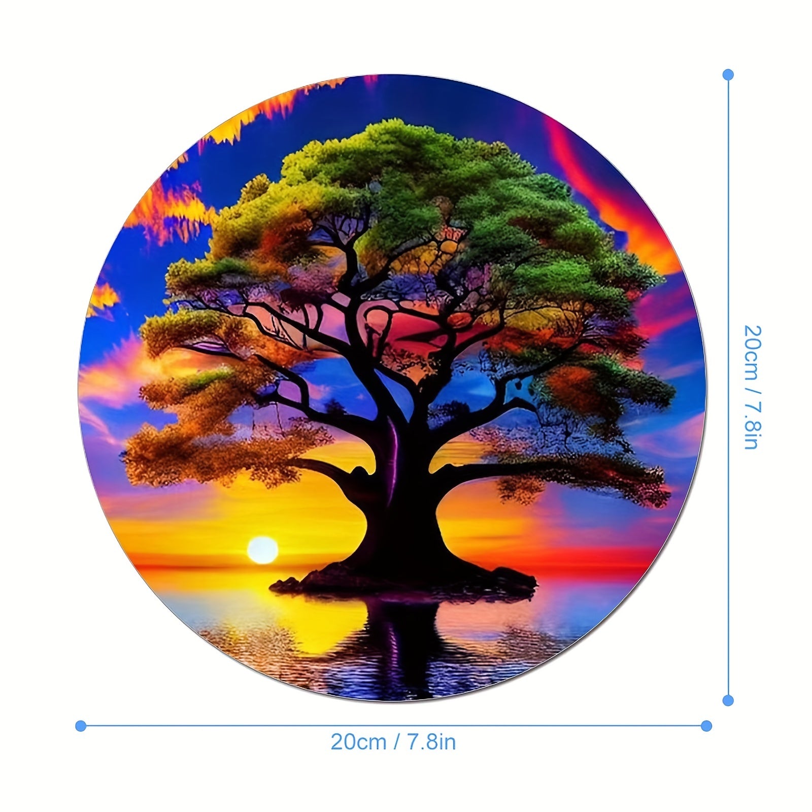 Tree Round Mouse Mat Non Slip Rubber Base Small Size Mousepad