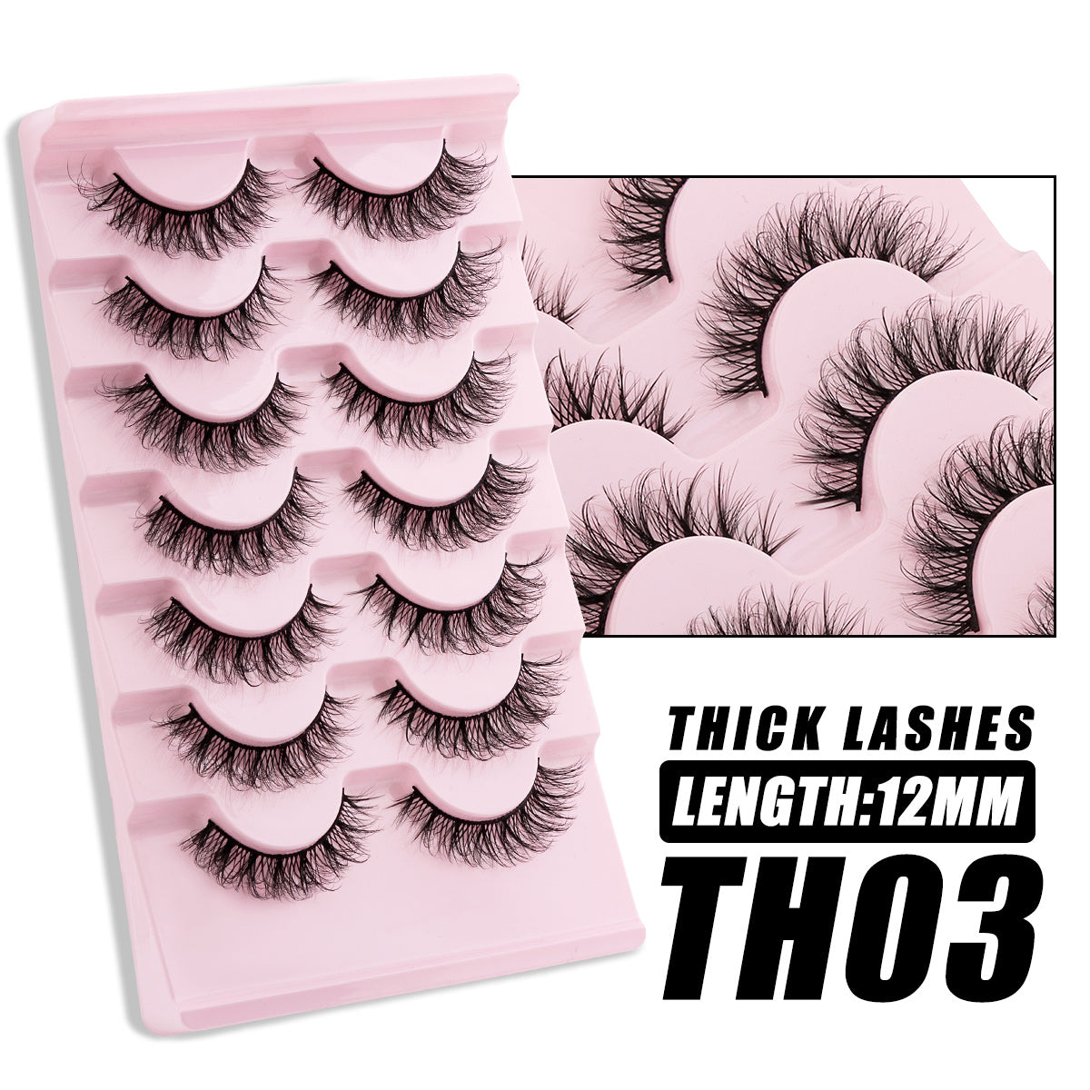 Wispy Mink Lashes 3D Cat Eye Pack 7 Pairs False Eyelashes