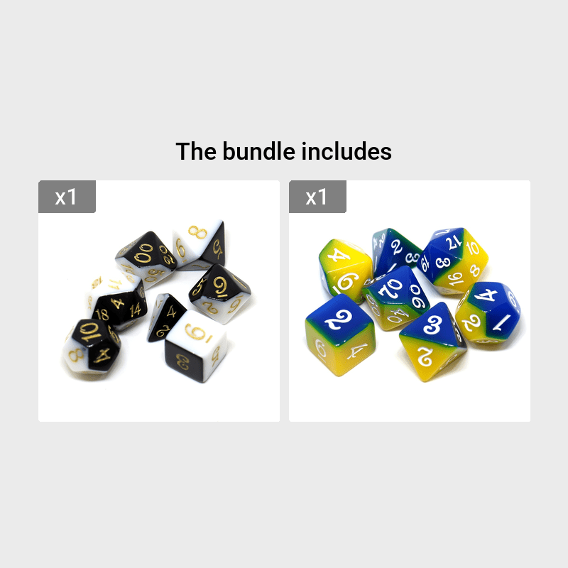 7pcs Two Tone Polyhedral RPG Dice Set