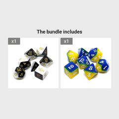 7pcs Two Tone Polyhedral RPG Dice Set