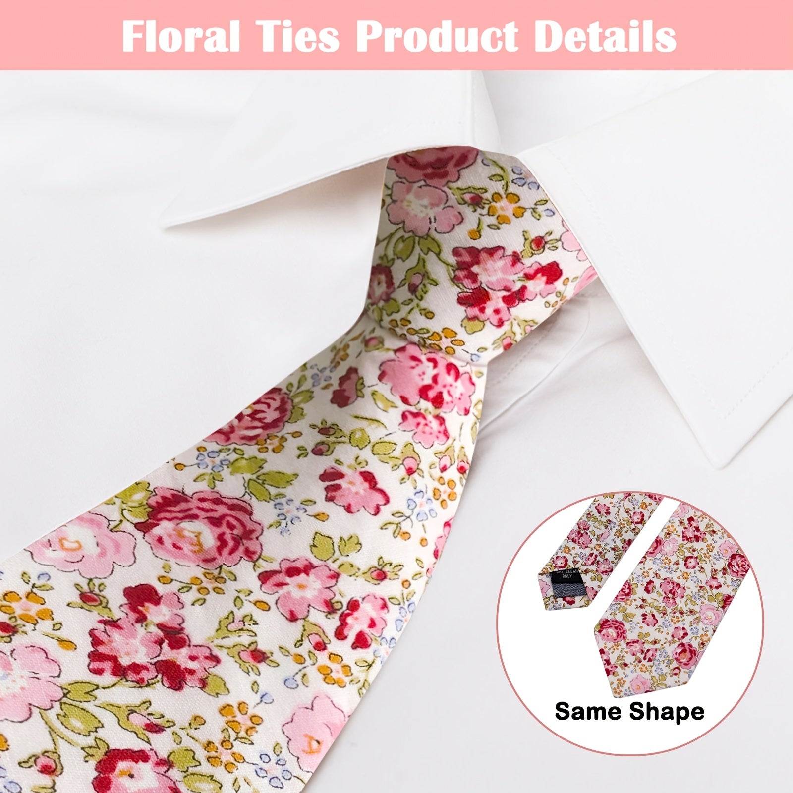 Women Floral Neck Tie 6 Printed Skinny Tie Floral Print Tie Great For Weddings