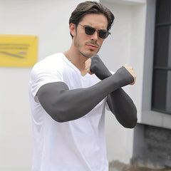 UV Protection Arm Sleeves for Men - Summer Sunscreen Ice Silk Sleeves