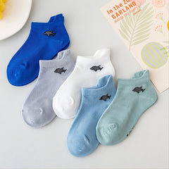 5pcs Boys Comfortable Dolphin Socks for Ocean Series