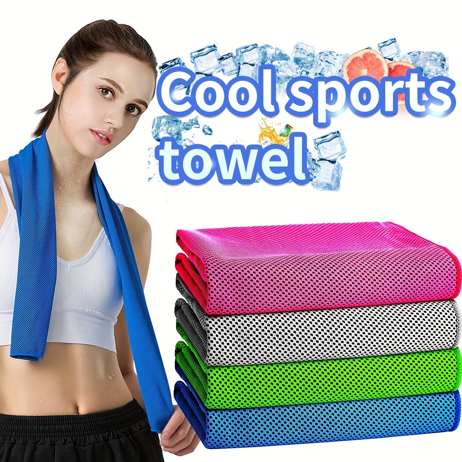 6pcs Quick Drying Sport Towel Solid Color Fiber Towel for Yoga Gym Camping