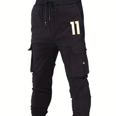 Men's Cargo Pants Drawstring Flap Pocket Loose Jogger