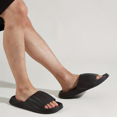Men's Striped Platform Slides Open Toe Slippers