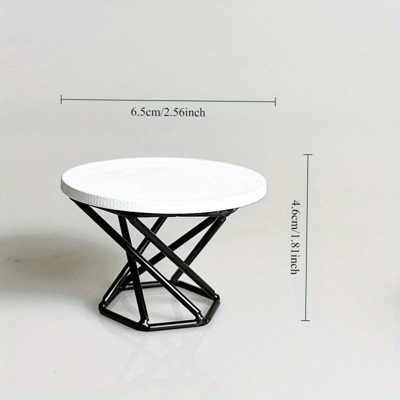 1:12 Scale Tea Table with Chairs for Dollhouse Decor - Tea Party Furniture