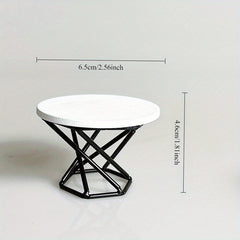1:12 Scale Tea Table with Chairs for Dollhouse Decor - Tea Party Furniture