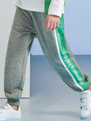 JUST RIGHT Letter Print Boys Active Sweatpants Comfortable Joggers