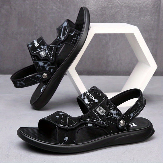 Men's Casual Slip On Slide Sandals with Hook & Loop Fastener