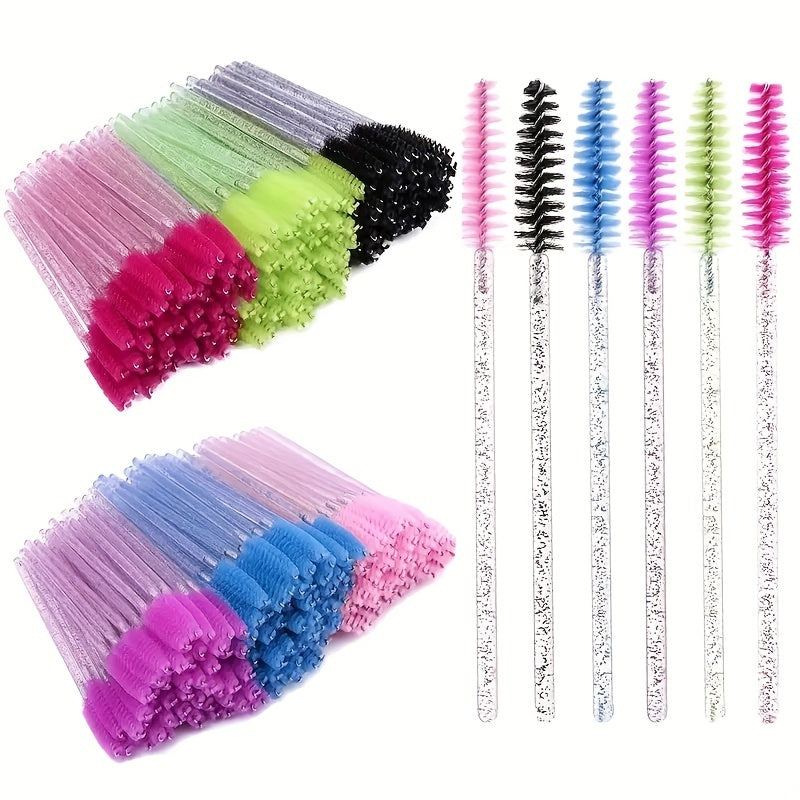 50Pcs Crystal Eyebrow Mascara Applicator Cosmetic Brushes