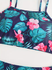 Tropical Print Swimsuit Set