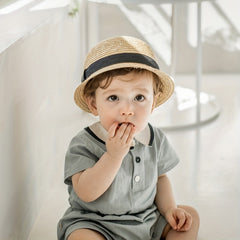 Baby Sunshade Straw Fisherman Hat for Summer
