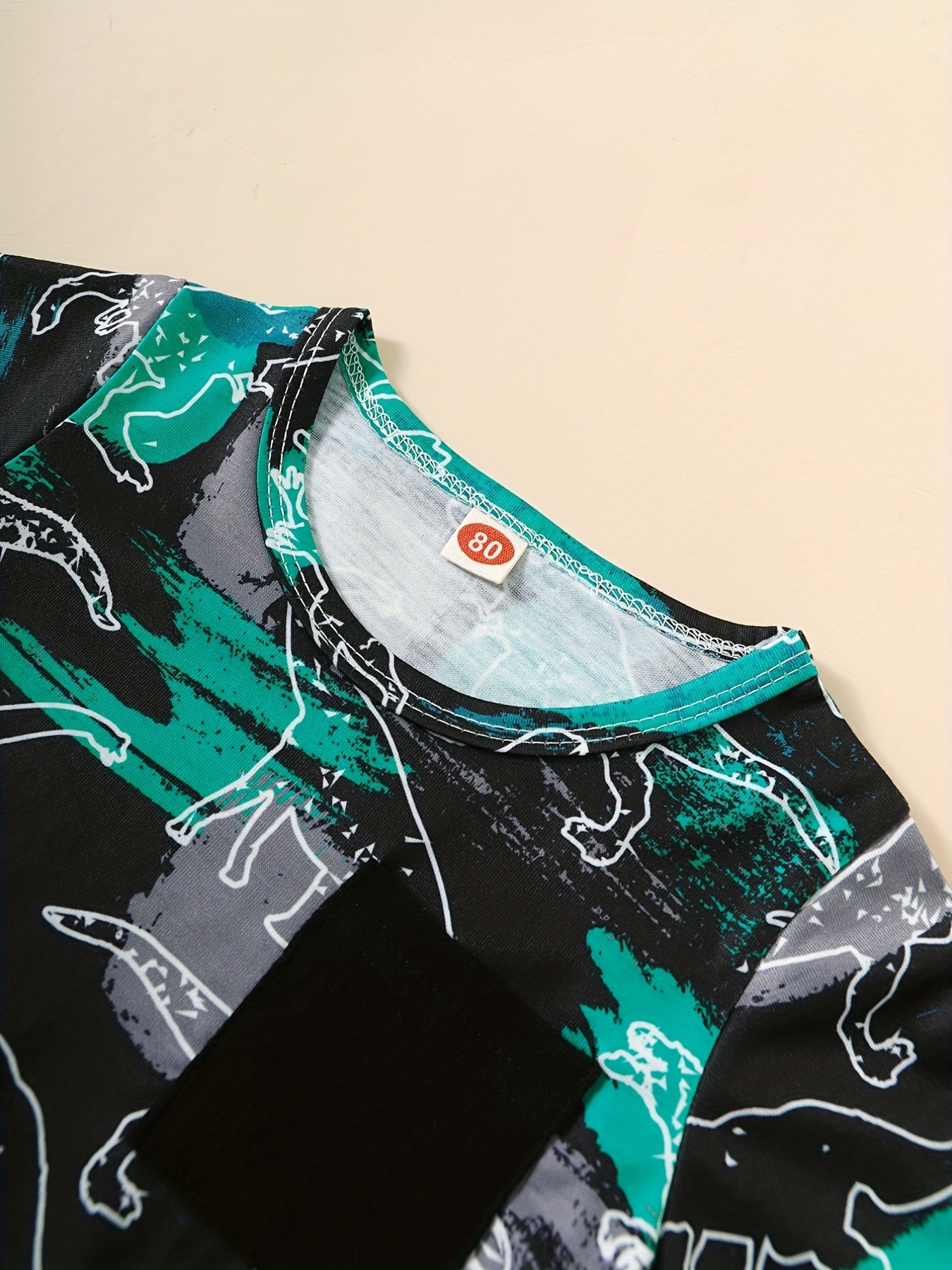 3pcs Baby Boys Dinosaur Print T-shirt Set for Summer