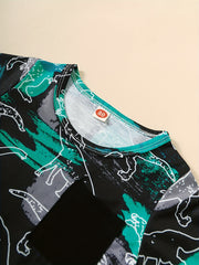 3pcs Baby Boys Dinosaur Print T-shirt Set for Summer
