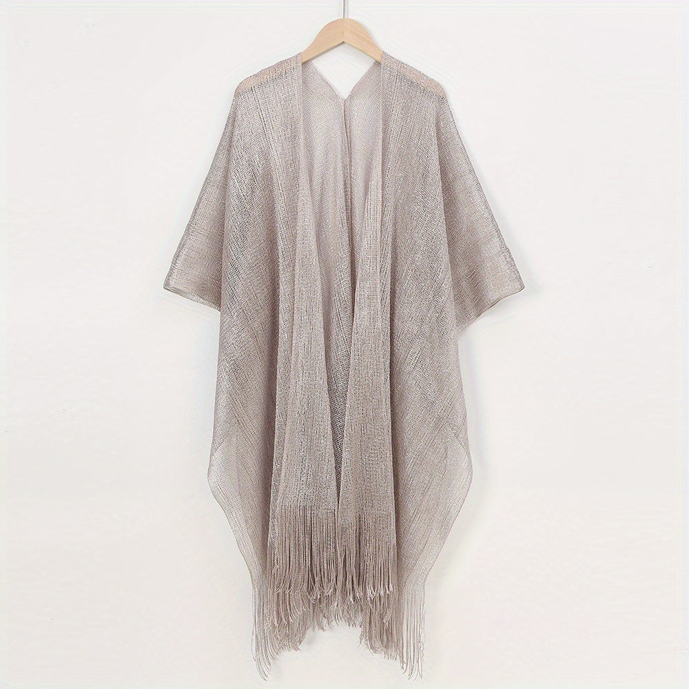 Bright Tassel Cape Thin Shawl for Women