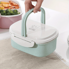 Leakproof Wheat Straw Lunch Box Double Compartment with Lid