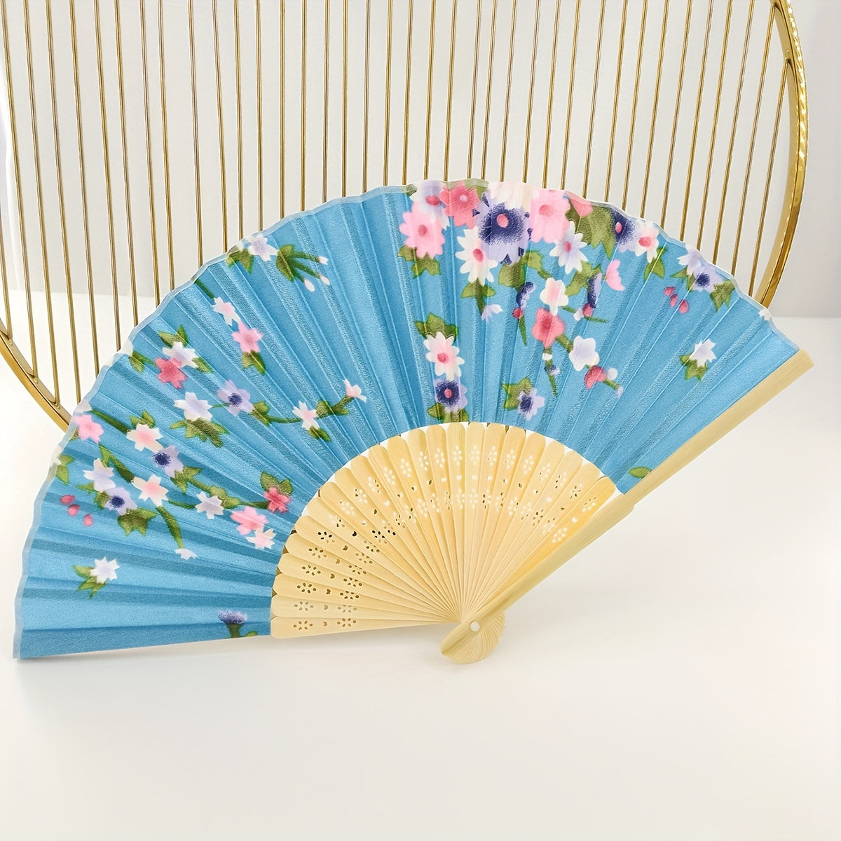 Vintage Flower Folding Fan Dance Performance Fan Photography Props Fan