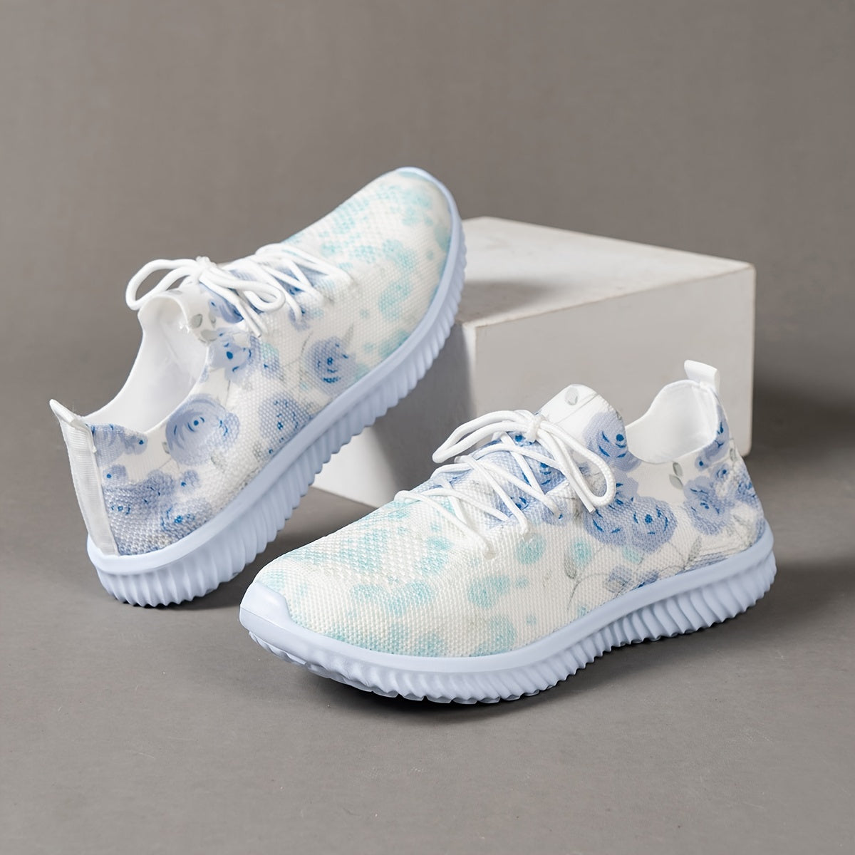 Floral Pattern Sneakers Women's Casual Low Top Running Trainers