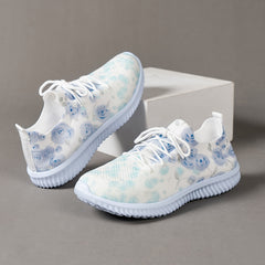 Floral Pattern Sneakers Women's Casual Low Top Running Trainers